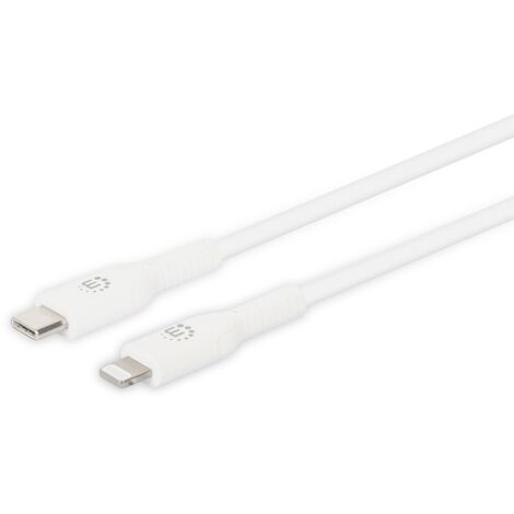Manhattan USB-Kabel   USB-C® Stecker, Apple Lightning Stecker 1.00 m Weiß  394512