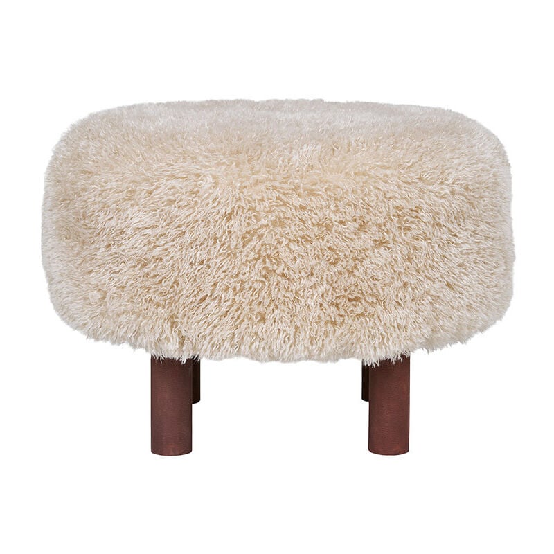 Mani - pouf - en fausse fourrure - beige