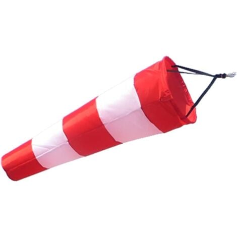 RAPANDA Manica a vento, 150 cm di lunghezza, banderuola impermeabile, rossa e bianca, sacca per la direzione del vento, misurazione del vento, bandiera di segnalazione in tessuto Oxford, antistrappo