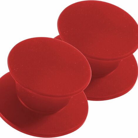 Manico di ricambio per coperchio in vetro Manico per pentola resistente Manopola per coperchio Coperchio per casseruola Knauf Manico universale in silicone Scambio 2 x colore rosso