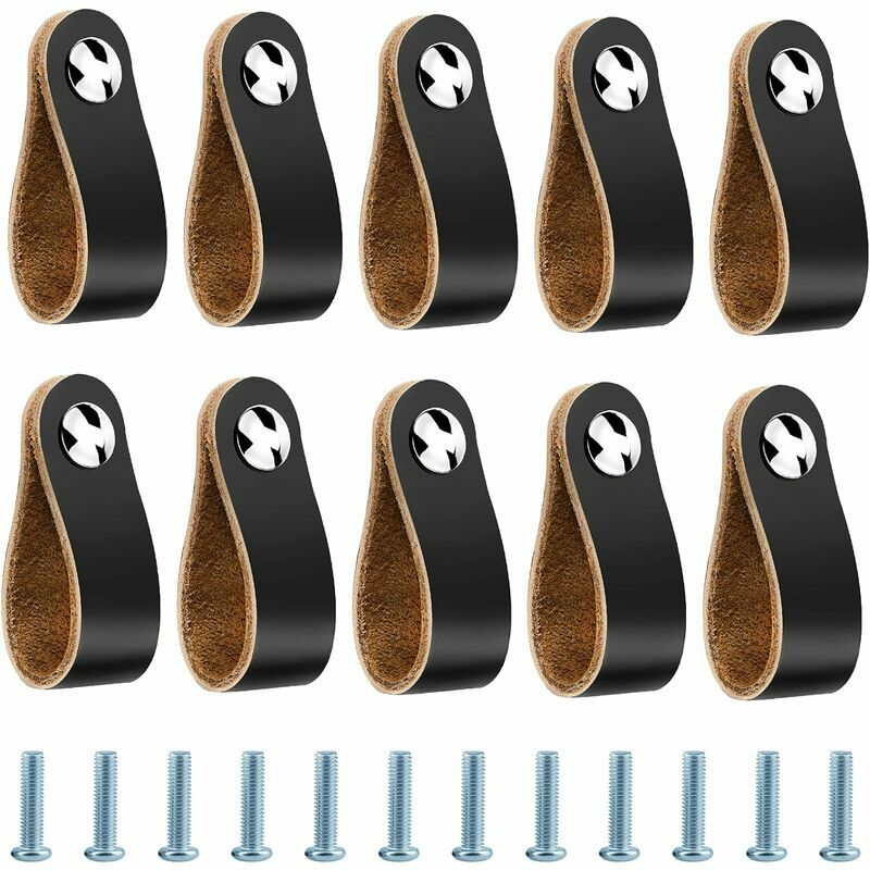 Manico in pelle, 10 pezzi Maniglie per mobili in
