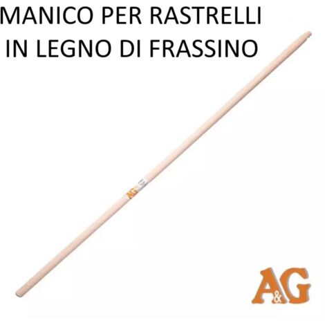 MANICO PER RASTRELLI IN LEGNO DI FRASSINO MT 1.80
