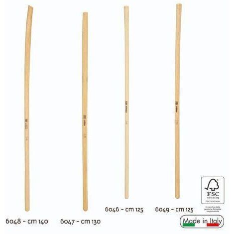 Manico per zappe Verdemax in faggio con diametro di 27 mm e lunghezza di 125 cm