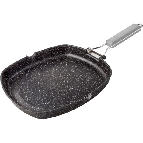 Manico pieghevole in pietra per griglia suprema liscia 28 cm