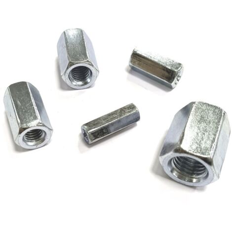 MANICOTTI O ESAGONI DI GIUNZIONE ZINCATI  FILETTO 10 MA - LUNGHEZZA 30 MM - ESAGONO ESTERNO 17 MM