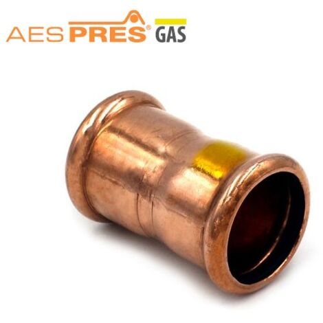 Manicotto ø22 AESPRES GAS in rame a pressare 683022000G - -  RACCORDERIE METALLICHE - -