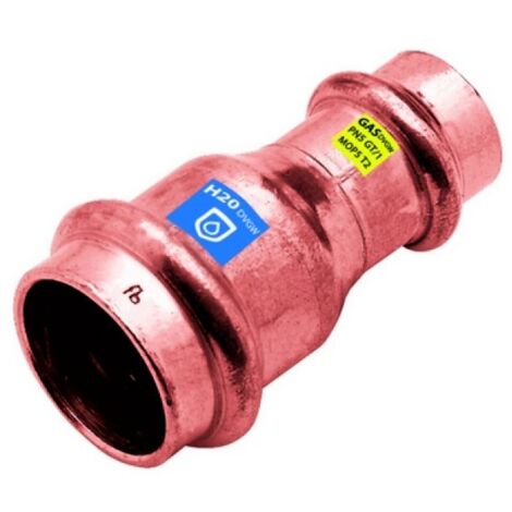 MANICOTTO DI RIDUZIONE FF  IN RAME A PRESSARE ACQUA/GAS Diam. 22 x 15