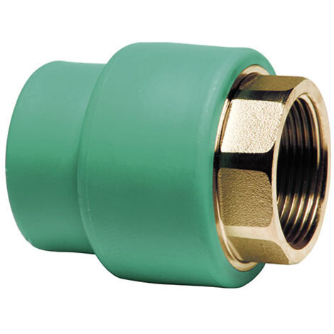 Manicotto diritto ff con inserto ottone filettato in ppr polipropilene verde  Misura: 1/2x20mm