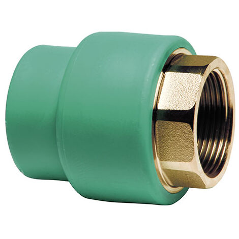 Manicotto diritto ff con inserto ottone filettato in ppr polipropilene verde  Misura: 1/2x20mm