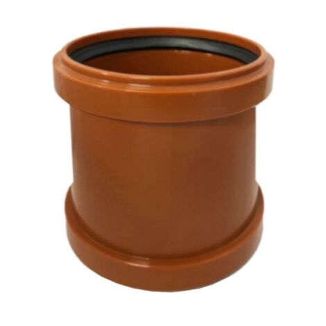 MANICOTTO DOPPIO BICCHIERE AD INNESTO IN PVC CON GUARNIZIONE RAL 8023 - ø100  RAL 8023