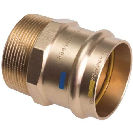 "MANICOTTO FEMMINA A PRESSARE FILETTATO MASCHIO IN BRONZO Ø22 x 1""""M"