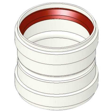 Manicotto FF ø 80 mm in alluminio bianco - per scarico fumi 51040-MA - -  CONTI - -