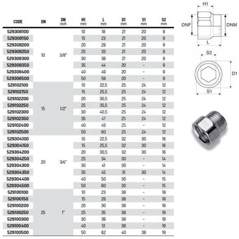 NO BRAND Raccordo diritto maschio/femmina in acciaio zincato 3/8"x 2,5 cm RACCORDERIE METALLICHE
