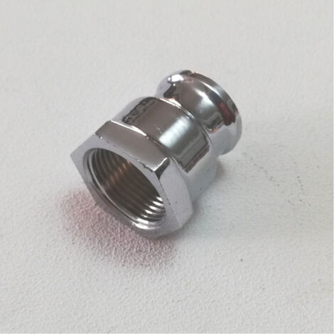 Manicotto ridotto da 3/4''x 1/2'' in ottone cromato ff