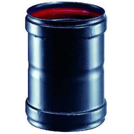Manicotto Tubo 'Pellet'    Cm 8 F/F in Acciaio Fe Nero. Spessore 1,2 Mm