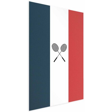 Manifesto - Bandiere francesi e racchette da badminton nere