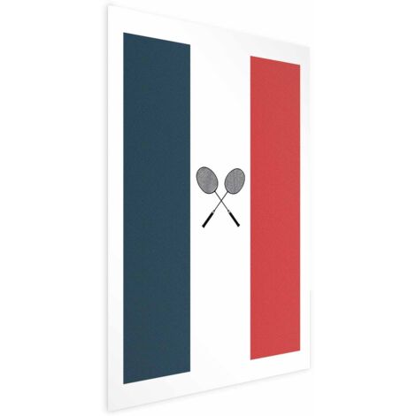 Manifesto - Bandiere francesi e racchette da badminton nere