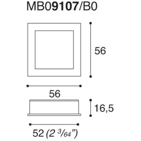 MANIGLIA 9107 B INCASSO MM.56X56 ARGENTO 7