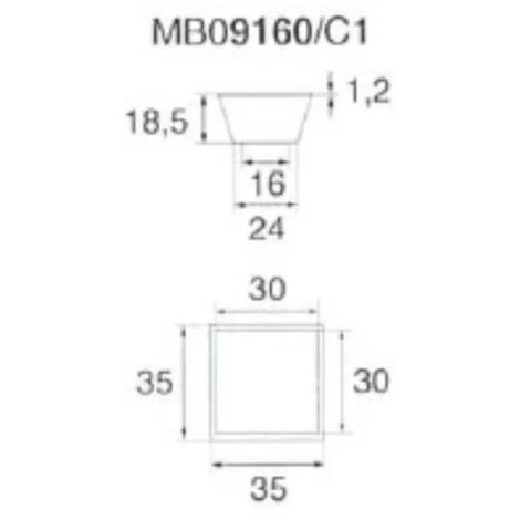 MANIGLIA 9160 C MM.35X35 BIANCO OPACO