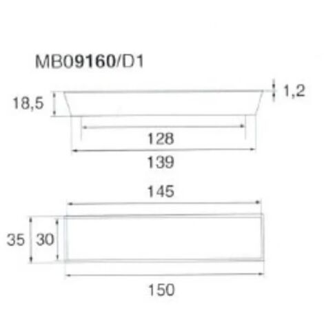 MANIGLIA 9160 D MM.35X150 BIANCO OPACO