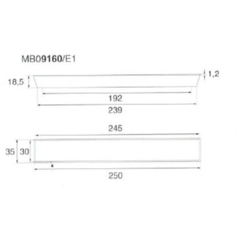 MANIGLIA 9160 D MM.35X250 BIANCO OPACO