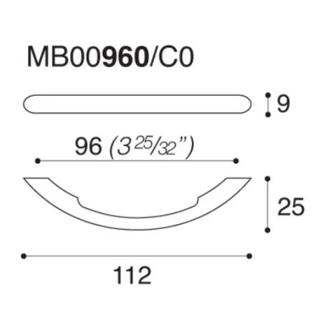 MANIGLIA 960 C MM.96 CROMO LUCIDO