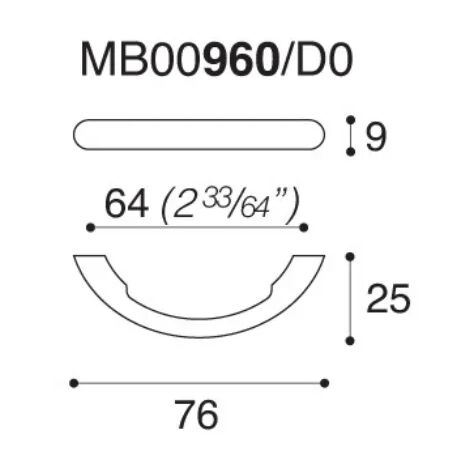 MANIGLIA 960 D MM.64 CROMO LUCIDO