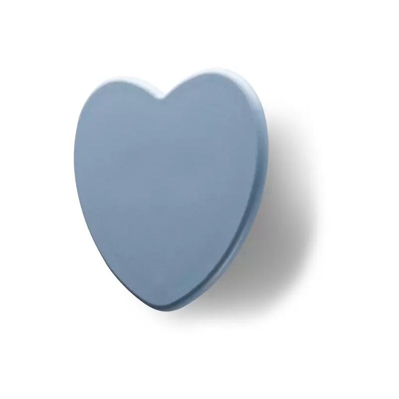 Image of Maniglia a forma di cuore azzurra in groffato fine 84x97x26mm - 312 Cuore - Goffrato fine azzurro
