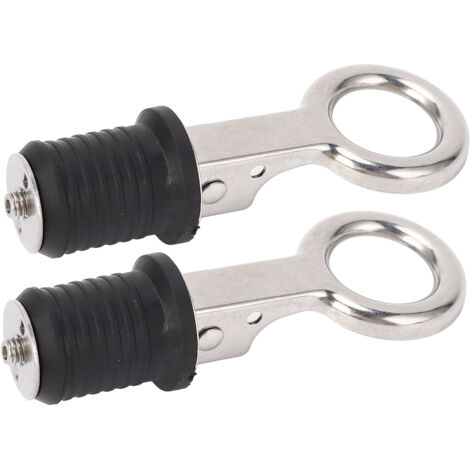 Maniglia a scatto per tappo per barca 2 pezzi Maniglia di scarico in acciaio inossidabile Accessori in gomma marina per navi Yacht da 1 pollice