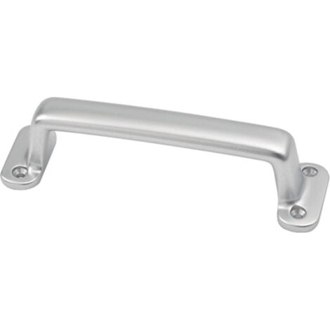 Maniglia A.30mm L.160mm P.42mm alluminio pressofuso, anodizzato argento, 4 fori HERMETA