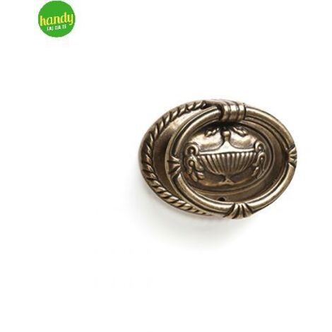 REI Maniglia ad anello per mobili Stile classico Realizzato in zama Finitura cuoio vecchio mm Dimensioni 62421 extra forte m Sistema di fissaggio avvitato Include viti M4 1 unità