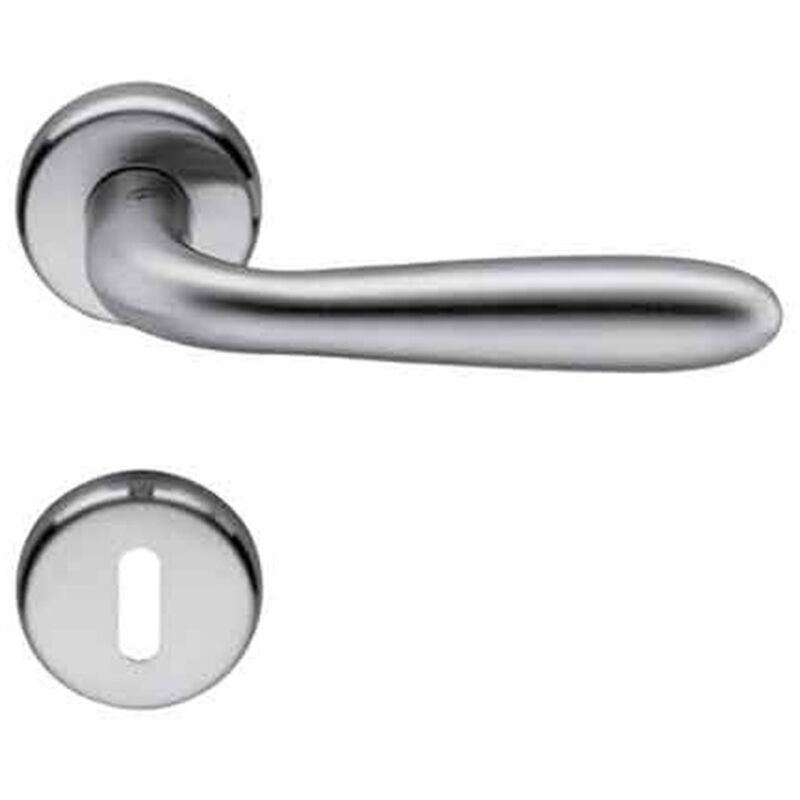 MANIGLIA 'AMALFI' CON ROSETTA E BOCCHETTA Bronzo graffiato lucido Q.TA 2