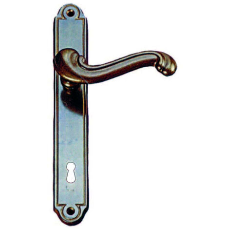 Maniglia barocco con placca in ottone - mm.90 - 4 pa