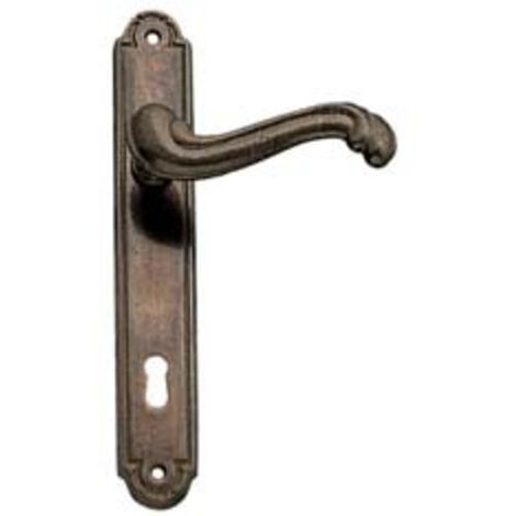 MANIGLIA BAROCCO CON PLACCA IN OTTONE- - mm.90 - 4 paio