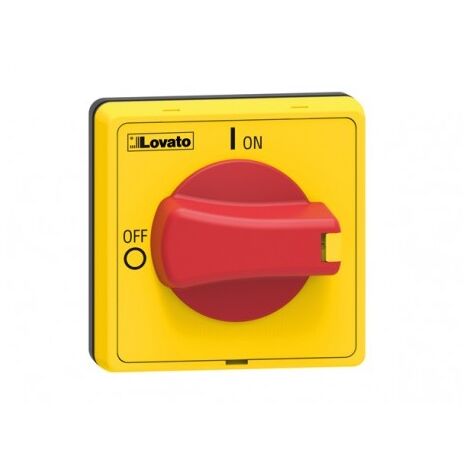 Maniglia Blocco Porta. Lucchettabile, Ip65. Giallo/Rossa, 48x48
