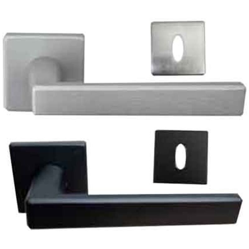 MANIGLIA 'CAPRI' CON ROSETTA E BOCCHETTA Cromo satinato