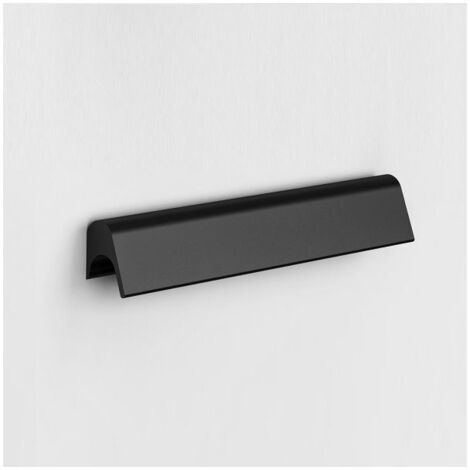 Maniglia con linee essenziali arrotondate - 140 mm - Laccato nero