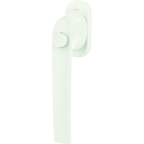 Maniglia con pulsante Roto Samba con logo, bianco traffico, lunghezza perno 37 mm