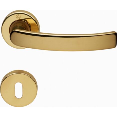MANIGLIA CON ROSETTA OTTONE LUCIDO IDEA