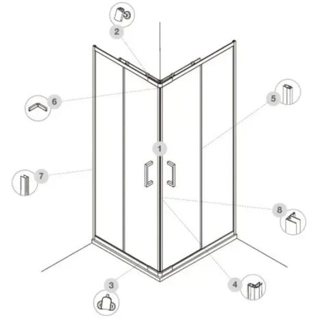 Maniglia cromata in abs per box doccia Tevere Silqua by Mobo