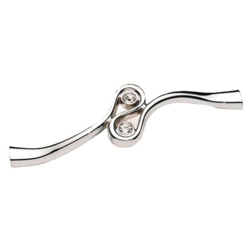 Image of Maniglia cromata per mobile con gioiello Parilti y1345 Finitura cromata, Interasse 192 mm