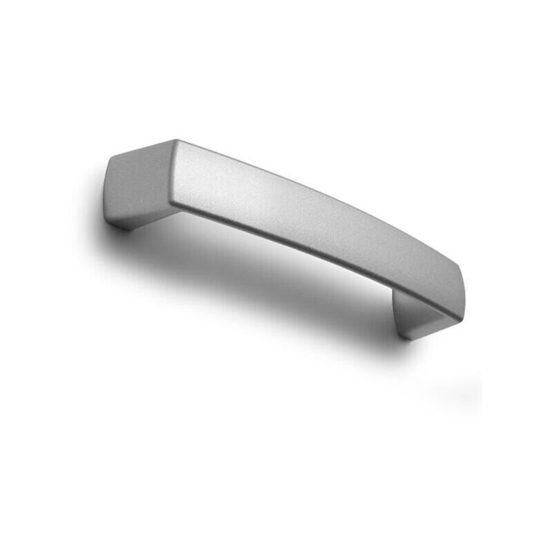 Maniglia dalle linee morbide effetto alluminio 108x17x27mm - 389 Round