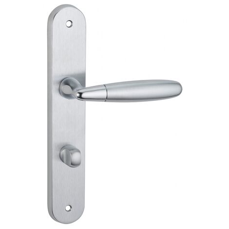 Maniglia di design Mirella 2, per porta WC, piastra e pomello, cromo lucido e satinato - FROSIO BORTOLO
