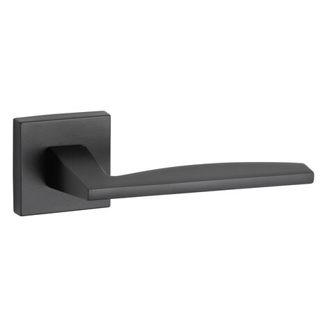 Maniglia di design Modena, per porta, su rosetta quadrata, nero mat - FROSIO BORTOLO