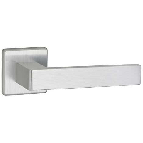 Maniglia di design Zibel, per porta, su rosetta quadrata, satinato - FROSIO BORTOLO