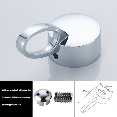Maniglia di ricambio unica per rubinetto con viti, maniglie per rubinetto caldo e freddo per rubinetti da cucina e da bagno / applicabile al nucleo della valvola da 40 mm, 10 x 10 mm