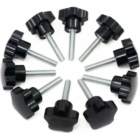 Maniglia di serraggio con dado filettato femmina M8x40, manopole a forma di stella Manopola di serraggio con maniglia avvitata in plastica nera per apparecchiature meccaniche