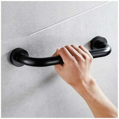 Maniglia di sicurezza per vasca da bagno, WC e doccia per bambini, donne e anziani, 30 cm, nera