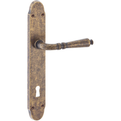 MANIGLIA DIECI ANTICATA 70MM CON PLACCA PATENT