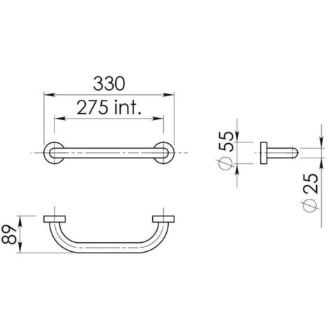 MANIGLIA DISABILI IN ACCIAIO INOX CROMATO DA 30 CM